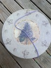 Kathryn White Art In Motion Tri-coastal Fleur De Lis Lavender Hat Box Decor 2000