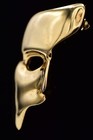 Vintage Phantom Of The Opera Mask Pin Brooch Gold Tone 1989 A i m  Signed Binbi