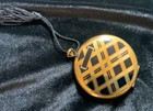 Vintage Powder Compact Unused Rex Pocket Watch Design Black Enamel And Gold  178