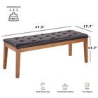 Ottoman Bench Upholstered Padded Seat With Solid Wood Legs And Button-tufted    