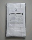 New Hotel Collection  Italian Percale Euro Pillow Sham White  Silver Border