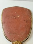 Vintage Gold Tone Vanity Hand Mirror Ornate Handle 13 25  Long 1950s  4