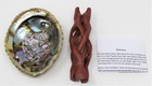 Smudge Kit  4  Abalone Shell   6  Wood Tripod Stand Plus Directions  cleansing 