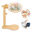 Embroidery Cross Stitch Wood Adjustable Lap Stand Hoop Holder Frame Rotates