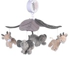 Lambs   Ivy Baby Jungle Animals Gray tan Musical Crib Mobile Soother Toy