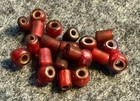 20 Original Excavated Red White Heart Indian Trade Beads Venetian Hudsons Bay Co
