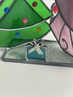 Vtg Leaded Stained Glass Angel Christmas Tree Votive Tea Light Holder Decor 