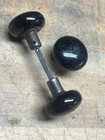 Antique Black Glass Door Knob Brass Shank Vintage Victorian Hardware Salvage Lot
