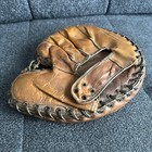 Vintage Regent 1261 Leather Catchers Mitt Baseball Glove Rht Japan Brown Patina