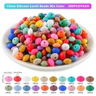 280pcs 12mm Silicone Lentil Beads For Diy Crafts