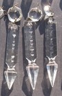Lot Of 30 Small Antique French Cut Crystal Spear Prisms Chandelier  3 1 4 Inches
