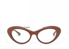 Balenciaga Eyeglasses Brown Leather Snake Skin Cat Eye 5048 044 49-18-140