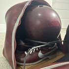 Vintage Nike Bowling Ball Bag   Shoes Maroon Red Silver  80s