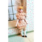 Antique 1900 s German Bisque Dollhouse Miniature Girl Doll In Original 4 1 2  T