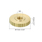 Knurled Thumb Nuts  8pcs M3 X D11mm X H2 5mm Brass Flat Head Through Hole With C