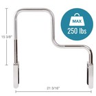 Silver Grab Bar For Bathtub Safety Adjustable Shower Handle For Seniors 250 Lbs