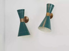 Mid Century Modern Lamp Metal And Brass Sputnik Italian Wall Sconce Light Pair