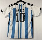 Argentina Messi 10 Youth Soccer Jersey Kids Blue White Futbol Shirt