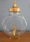 Vintage French Clear Glass Absinthe Dispenser Fountain With Spigot   Medallion