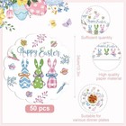 50 Pcs Happy Easter Paper Placemats Disposable 13 4 Inch Green Blue Pink Rabbit