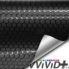 Vvivid  Honeycomb Matte Black Medium Pattern Car Wrap Vinyl 1ft X 5ft  