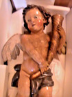 Church Salvage Antique 1850s Wood Putti Santos Or Angel Cherub 33 Inch Tall 