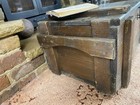 Old Antique Pine Chest  Vintage Wooden Storage Trunk  Blanket Box  Coffee Table 