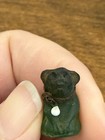 Antique Czech And Japan Miniature Frosted Glass Dogs Collar Chain Cracker Jack