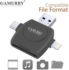 Card Readers Flash Drive 8-in-1  C Micro Usb  Adapter Usb 3 0 Pc Android black 