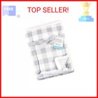 Hudson Baby Unisex Baby Plush Mink And Sherpa Blanket  Gray Plaid  One Size