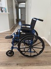 Drive Medical Wheelchair Blue Streak W  Flip Back Desk Arm   18  Seat   Footrest