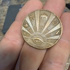 Vintage Good Luck Swami Token Fortune Teller All Seeing Eye Coin Amulet Rare