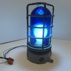 Blue Cobalt Glass Explosion Proof Light Steampunk Industrial Vintage Cagebroken