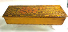 1900 s Decorative Wooden Box For Gloves  2 Sided Top 1 Bright Rare