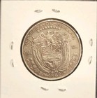 1962 Republica De Panama Medio Balboa Silver Coin   great Condition  