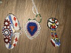 Sioux Native American Handmade Beadwork Lot  Beaded Straps   Painted Bag C 1890