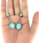 Vintage Southwestern Ch Designs Turquoise  Sterling Silver Drop dangle Earrings