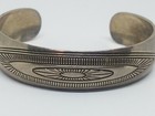 Vintage B  Webb Native American Navajo Sterling Cuff Bracelet Signed 