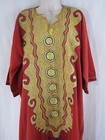 Nwot Embroidered African Kaftan Caftan Dashiki hobo  Short Sleeve  Size M l Gold