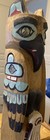 Vintage 24 5    Wood Hand Carved Totem Pole Pacific Northwest Alaska Tribal Decor