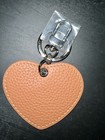 Duyp  Brown Leather Heart Bag Charm Key Chain New