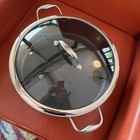 Brand New Hexclad Hybrid Deep Saute Pan  Chicken Fryer  With Lid  7 Qt Open Box