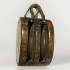 Vintage Antique Ship Pulley Wood Block Maritime Marine Nautical Boat Heavy