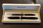 Vintage Usa Sheaffer s Fountain Pen   Pencil Set 14k Gold Nib   Box   Engraved
