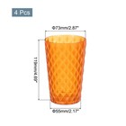 4 Pcs Plastic Drinking Cups Transparent Unbreakable Water Tumbler Orange