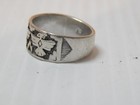 Vintage Navajo Indian Sterling Silver Thunderbird Band Ring Sz  6 3 4