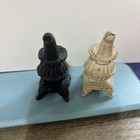 Vintage Cast Iron Pot Belly Wood Stove Salt And Pepper Shakers Cottagecore