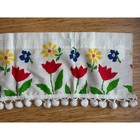 Vintage Late 70s 80s Window Valance Curtain Primary Colors Flowers 65  X 10 25 