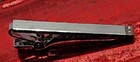 Vintage Tie Bar Clip Clasp Stay Silver Tone Satin Finish Sparkling Clear Stones
