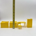 Unbranded Yellow Plastic Miniature Doll House Furniture Vintage Lot Of 5